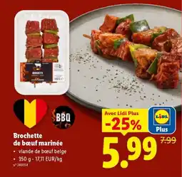 Lidl Brochette de bœuf marinée BBQ aanbieding