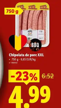 Lidl Chipolata de porc XXL BBQ aanbieding