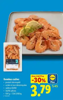 Lidl Gambas cuites aanbieding