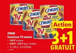 Lidl Zwan Saucisses TV nature aanbieding