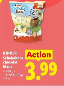 Lidl Kinder schokobons chocolat blanc aanbieding