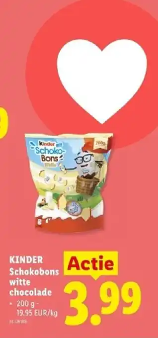 Lidl Kinder schokobons witte chocolade aanbieding