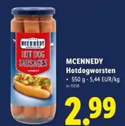 Lidl Mcennedy hotdogworsten aanbieding