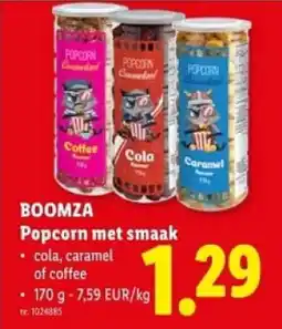 Lidl Boomza popcorn met smaak aanbieding