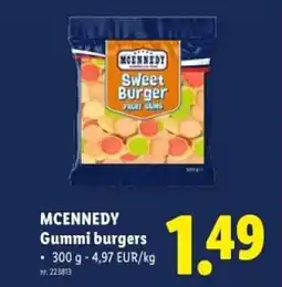 Lidl Mcennedy gummi burgers aanbieding