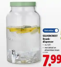 Lidl Silvercrest drank dispenser aanbieding