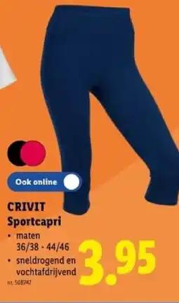 Lidl Crivit sportcapri aanbieding