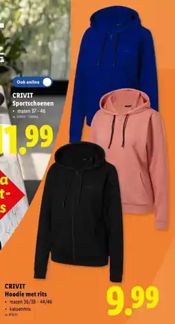 Lidl Crivit hoodie met rits aanbieding