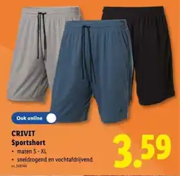 Lidl Crivit sportshort aanbieding