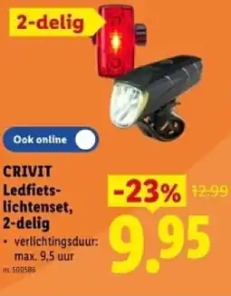 Lidl Crivit ledfiets lichtenset aanbieding