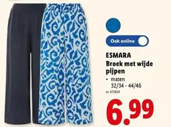 Lidl Esmara broek met wijde pijpen aanbieding
