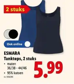 Lidl Esmara tanktops aanbieding