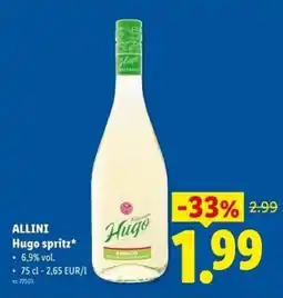 Lidl Allini hugo spritz aanbieding