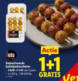 Lidl Gemarineerde balletjesbrochette BBQ aanbieding