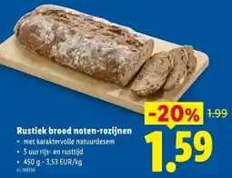 Lidl Rustiek brood noten rozijnen aanbieding
