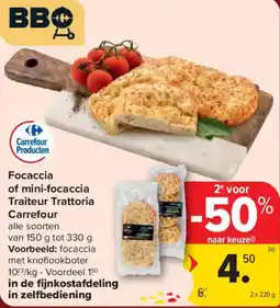Carrefour Market Focaccia of mini focaccia traiteur trattoria carrefour aanbieding