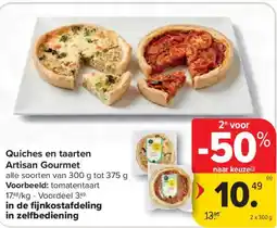 Carrefour Market Quiches en taarten Artisan Gourmet aanbieding