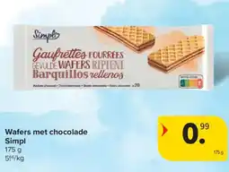 Carrefour Market Wafers met chocolade Simpl aanbieding
