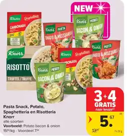 Carrefour Market Pasta Snack, Potato, Spaghetteria en Risotteria Knorr aanbieding