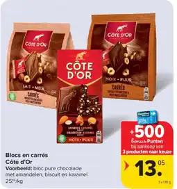 Carrefour Market Blocs en carrés Côte d'Or aanbieding
