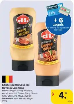 Carrefour Market Koude sauzen Squeeze Devos & Lemmens aanbieding