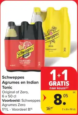 Carrefour Market Schweppes Agrumes en Indian Tonic aanbieding