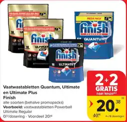 Carrefour Market Vaatwastabletten Quantum, Ultimate en Ultimate Plus Finish aanbieding