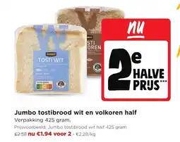 Jumbo Jumbo tostibrood wit en volkoren half aanbieding