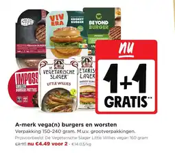 Jumbo A-merk vega(n) burgers en worsten aanbieding