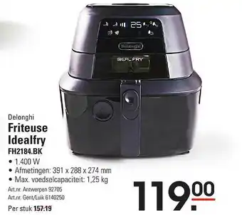 Delonghi Friteuse Idealfry Fh2184.bk