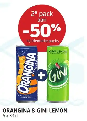 BelBev Orangina & gini lemon aanbieding