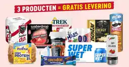 AD Delhaize Jupiler 0.0%, waterdrop, trek, melkunie protein, grenade, maes 0.0%, super wet, isostar, celsius, pringles, provital aanbieding