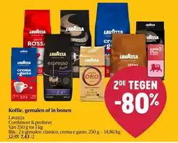 AD Delhaize Koffie, gemalen of in bonen aanbieding