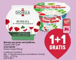 AD Delhaize Brurata met pesto van basilicum of stracciatella aanbieding