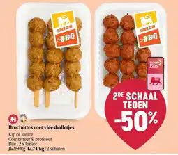 AD Delhaize Brochettes met vleesballetjes aanbieding