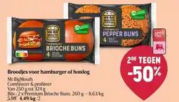 AD Delhaize Broodjes voor hamburger of hotdog aanbieding
