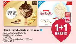 AD Delhaize Roomijs met chocolade op een stokje aanbieding