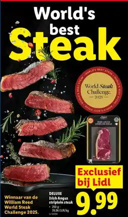 Lidl Deluxe irish angus striploin steak aanbieding