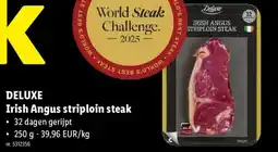 Lidl Deluxe irish angus striploin steak aanbieding