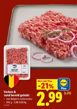 Lidl Varken & rund bereid gehakt aanbieding