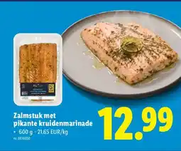 Lidl Zalmstuk met pikante kruidenmarinade aanbieding
