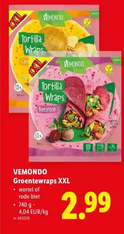 Lidl Vemondo groentewraps xxl aanbieding