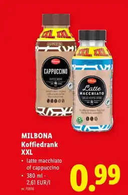 Lidl Milbona koffiedrank xxl aanbieding