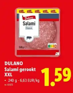 Lidl Dulano salami gerookt xxl aanbieding