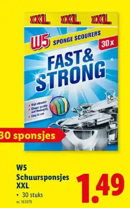 Lidl W5 schuursponsjes xxl aanbieding