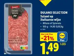 Lidl Dulano selection salami op italiaanse wijze aanbieding