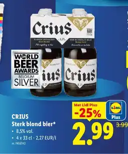 Lidl Crius sterk blond bier aanbieding