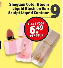 Kruidvat Sheglam Color Bloom Liquid Blush en Sun Sculpt Liquid Contour aanbieding
