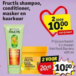 Kruidvat Fructis shampoo, conditioner, masker en haarkuur aanbieding