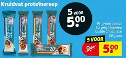 Kruidvat 5 x proteïnereep Double Chocolate aanbieding